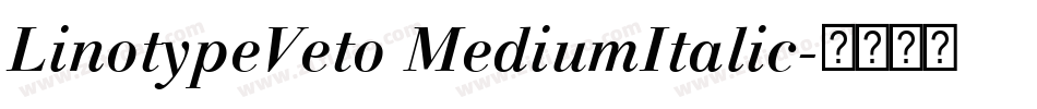LinotypeVeto MediumItalic字体转换
